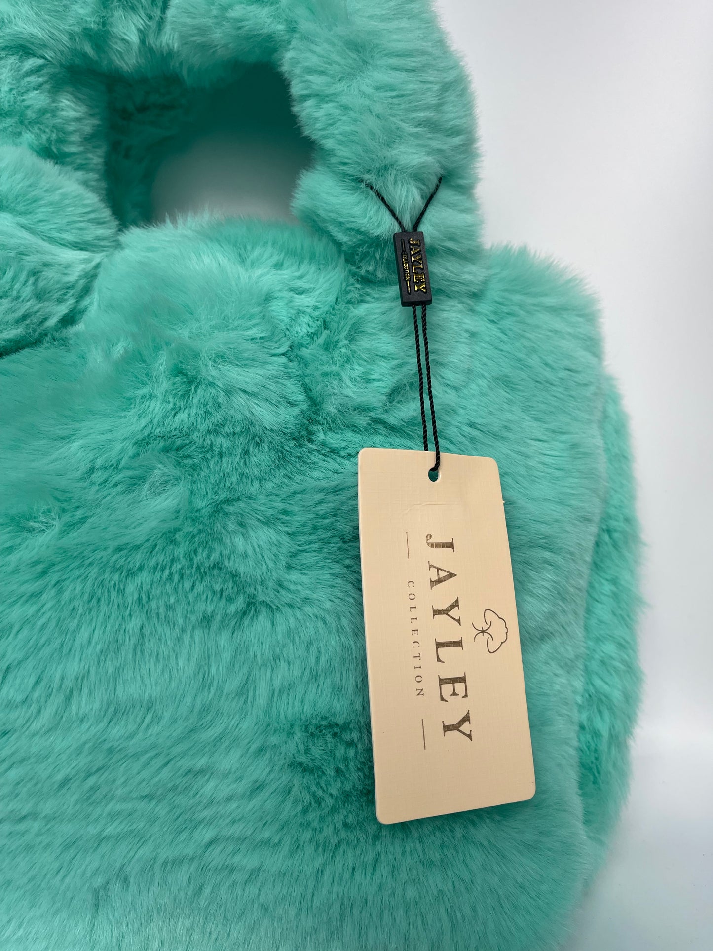 Jayley Faux Fur Green Tote Bag