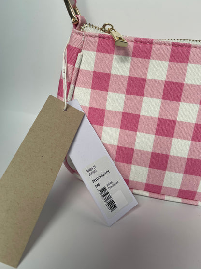 Forever New 90s baguette bag in pink check