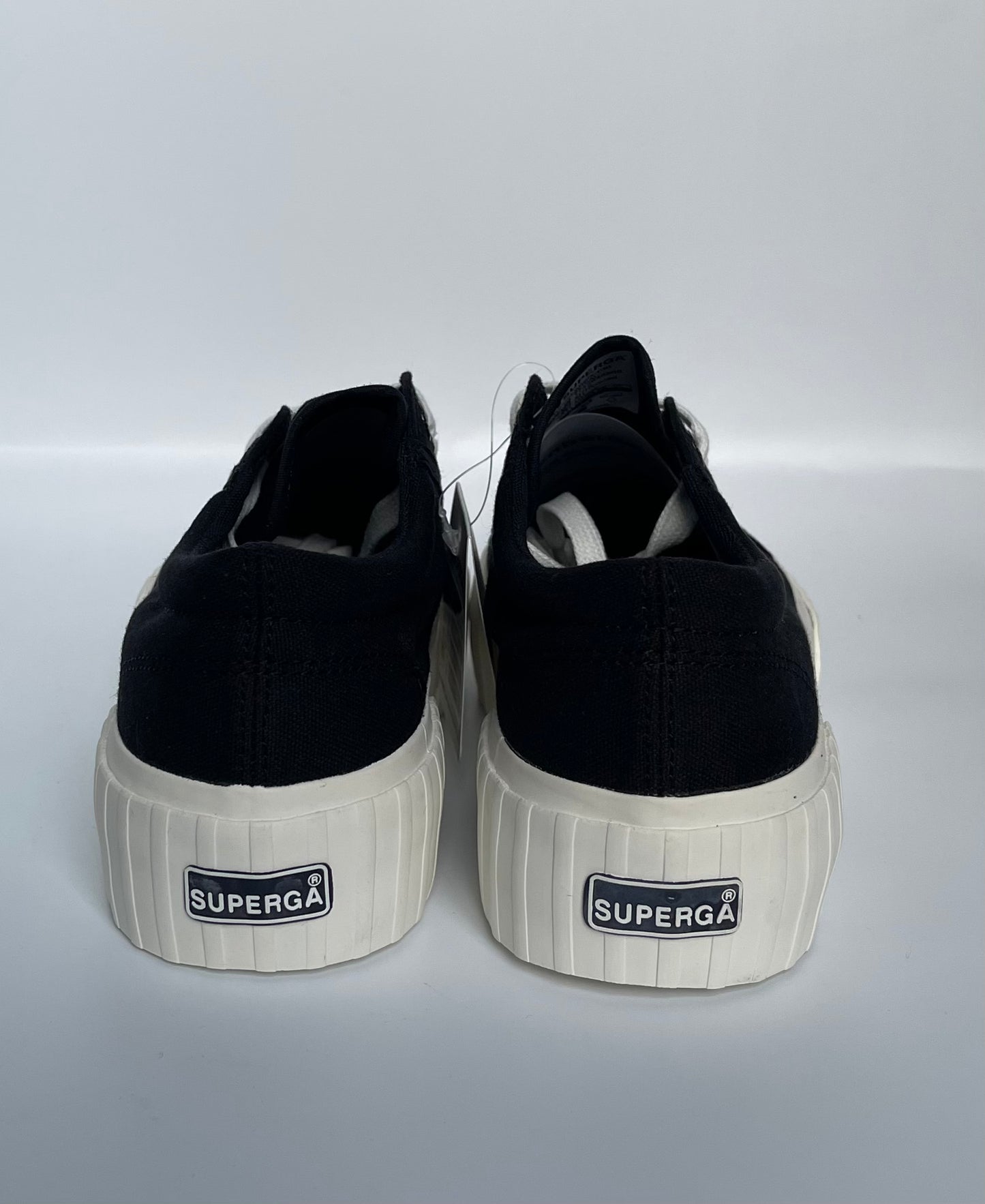 Superga 2631 Stripe Platform Trainers, Black