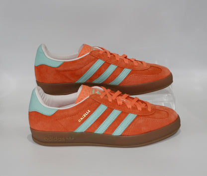 Adidas Originals Gazelle Indoor, Orange and Mint Trainers