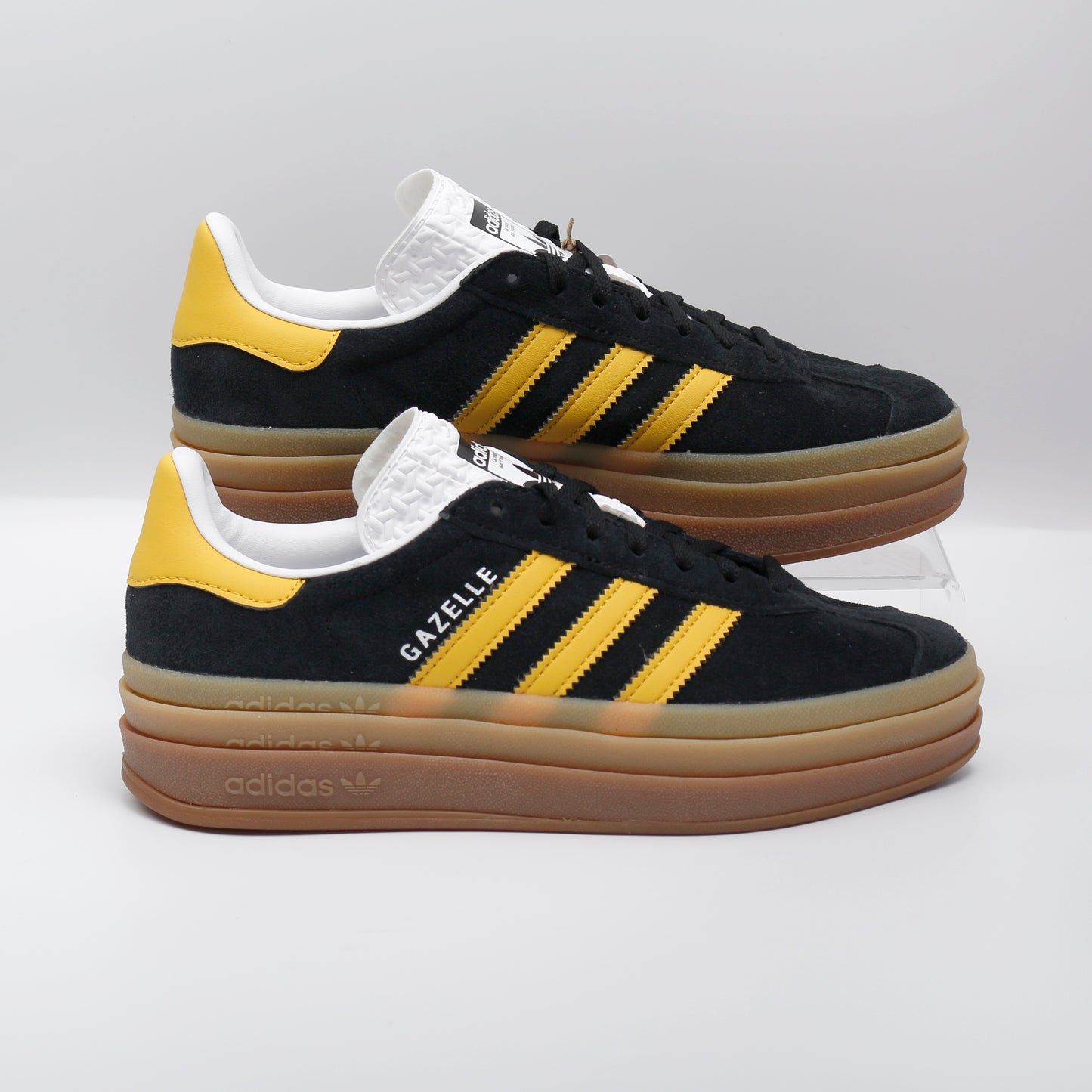 Adidas Gazelle Bold, Black and Gold Trainers