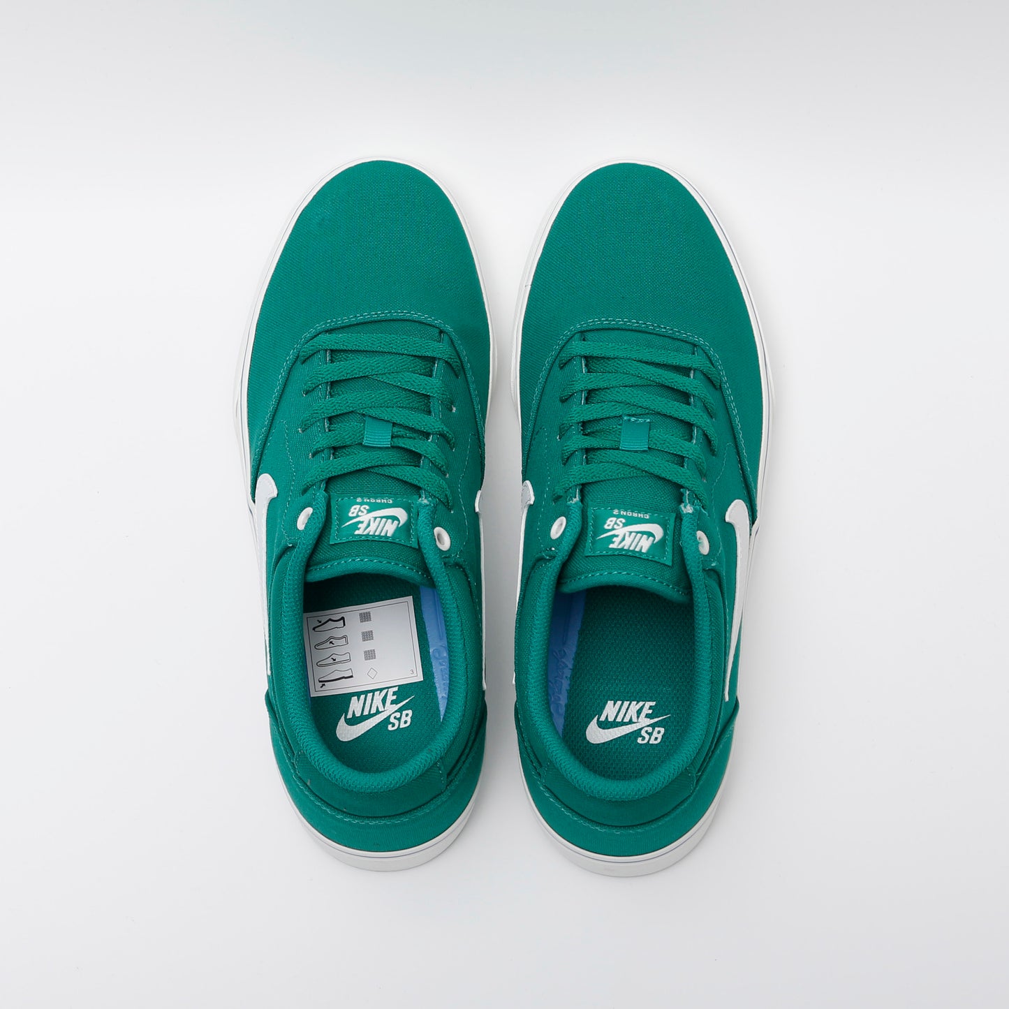 Nike SB Chron 2 Canvas Trainers, Green and White