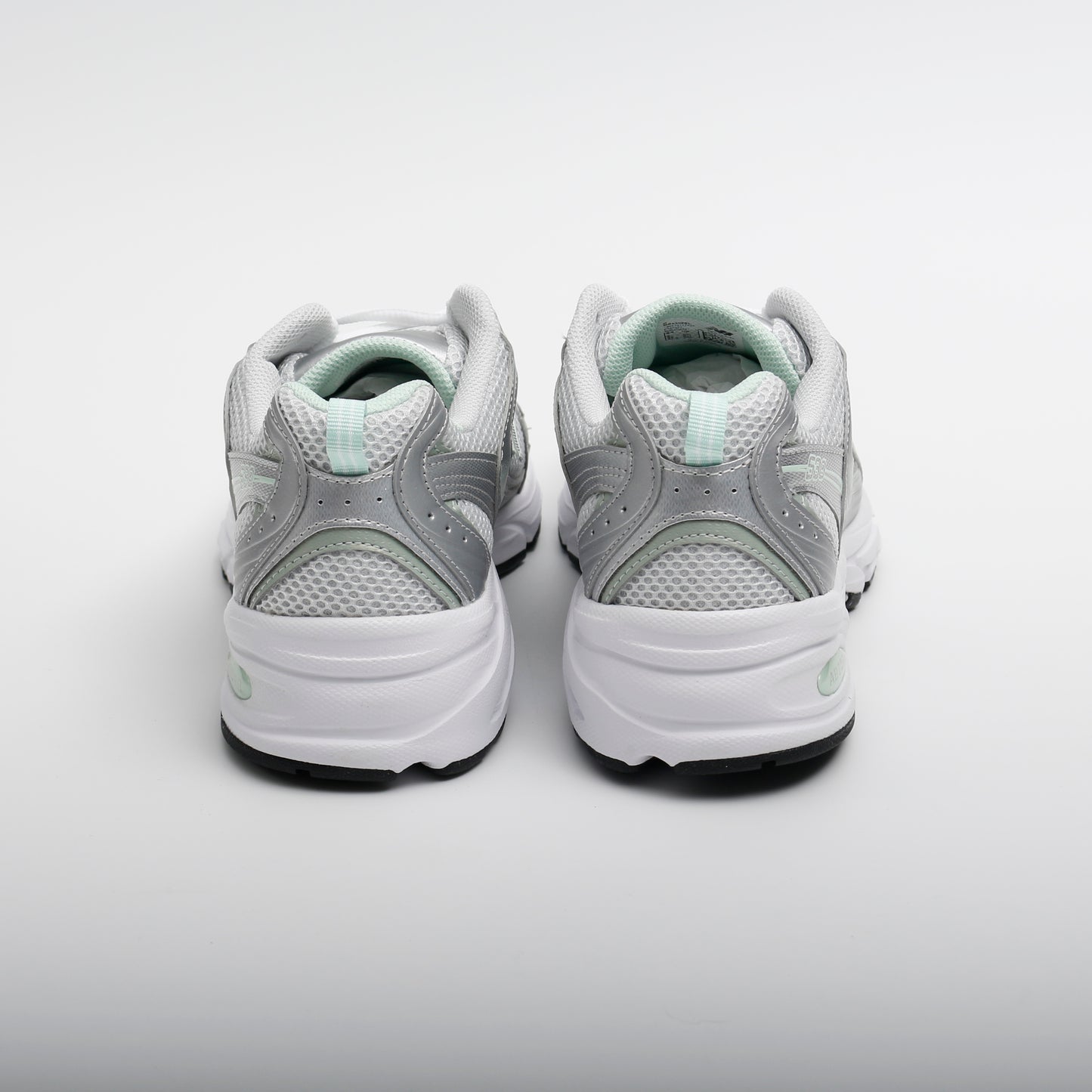 New Balance MR530 Trainers, Metallic Silver and Mint Green