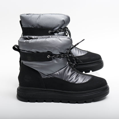 Timberland Ray City Puffer Boots, Black and Silver