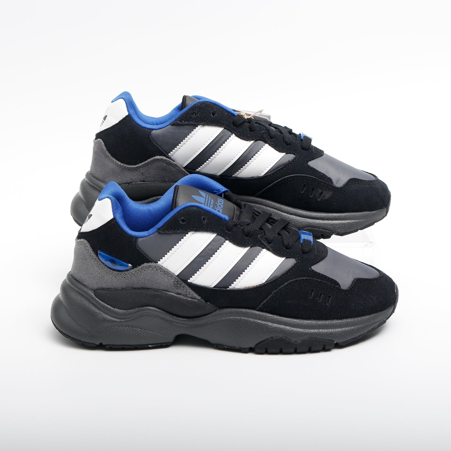 Adidas Originals Retropy F90 Trainers, Black with Blue Accents