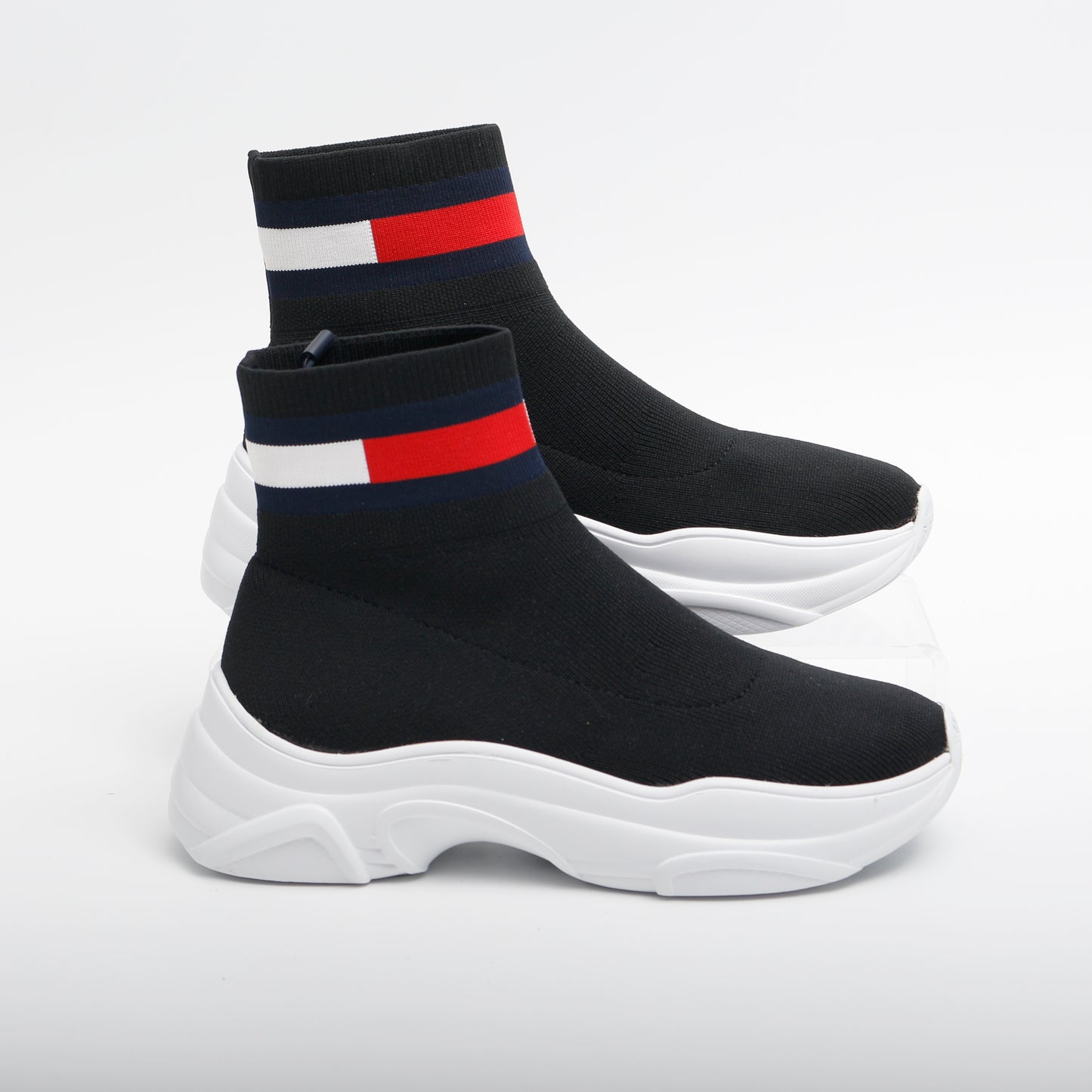 Tommy Jeans Sock Boot Trainers, Black and White