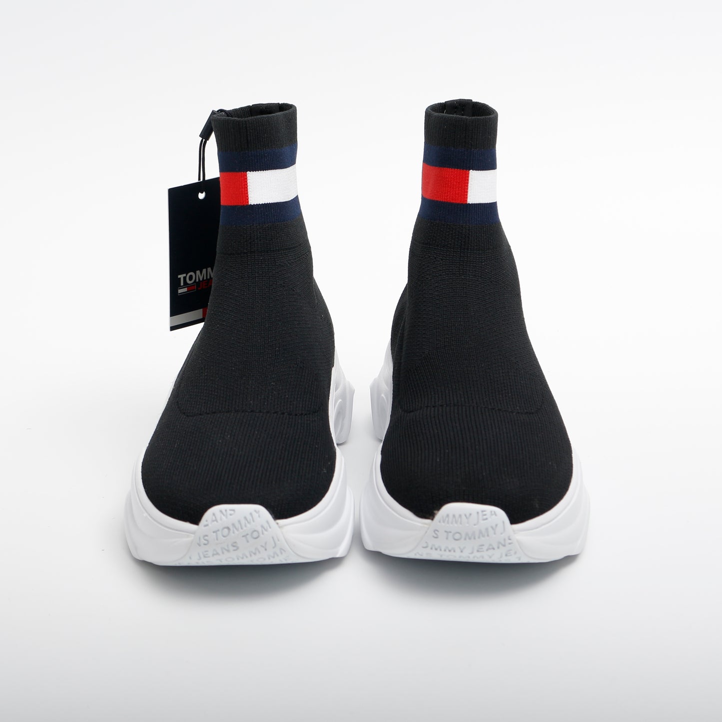 Tommy Jeans Sock Boot Trainers, Black and White