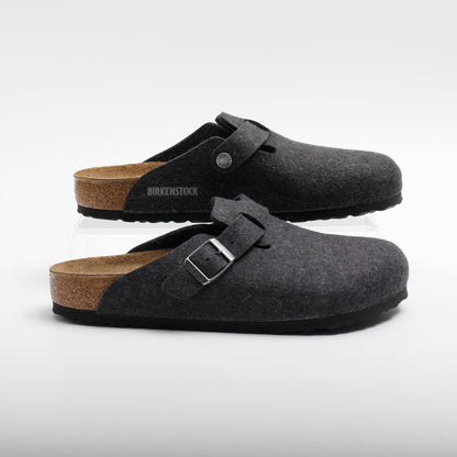 Birkenstock Boston Clogs, Anthracite Wool