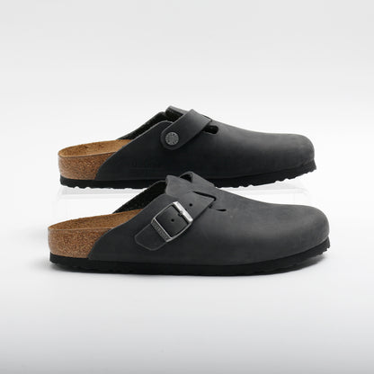 Birkenstock Boston Black Waxy Leather