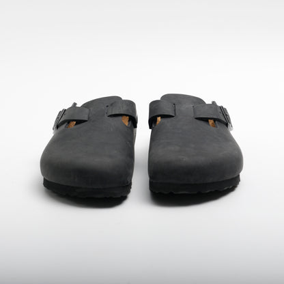 Birkenstock Boston Black Waxy Leather