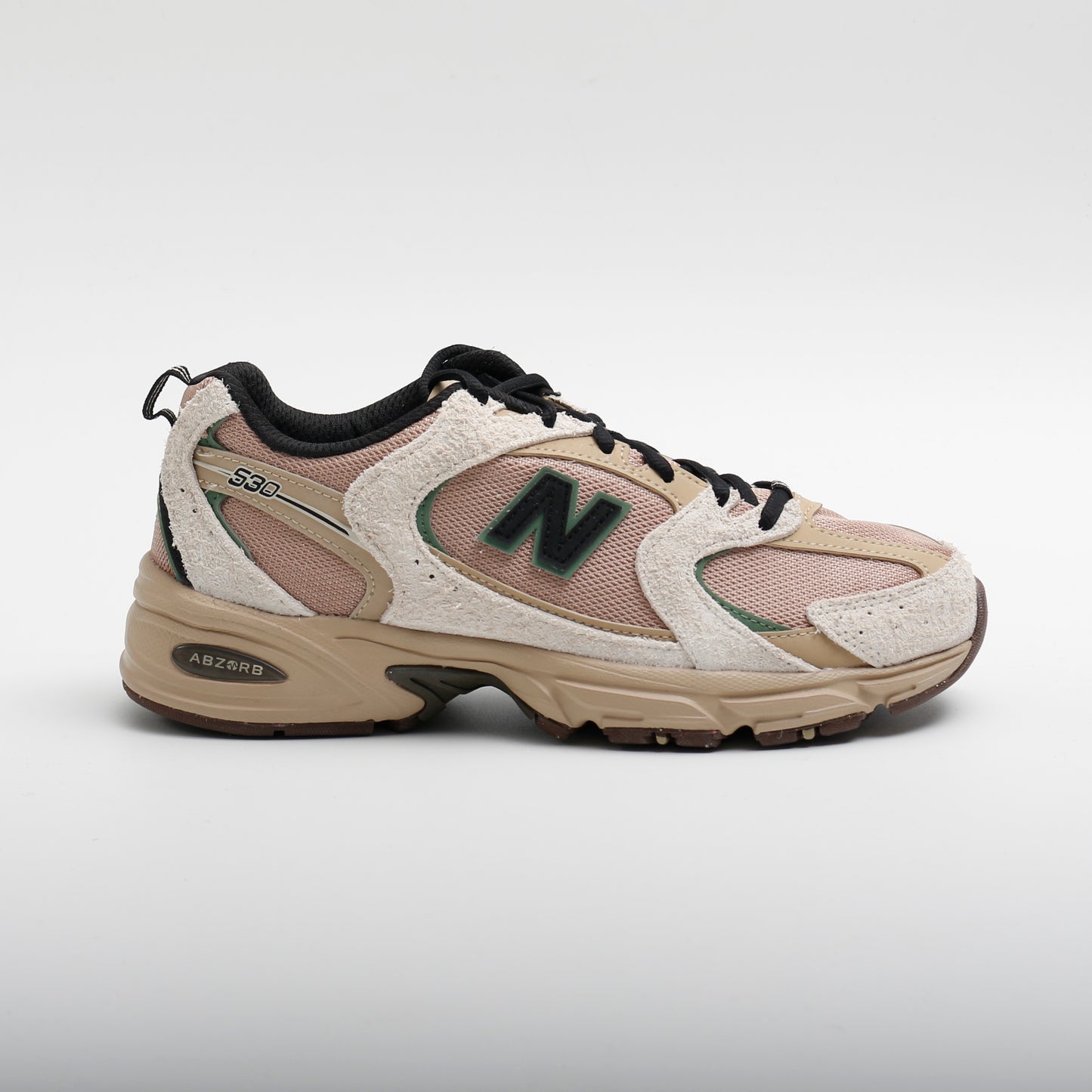 New Balance MR530 Trainers, Lined Brown Cream Green