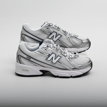 New Balance 740 V2 Trainers, White and Navy