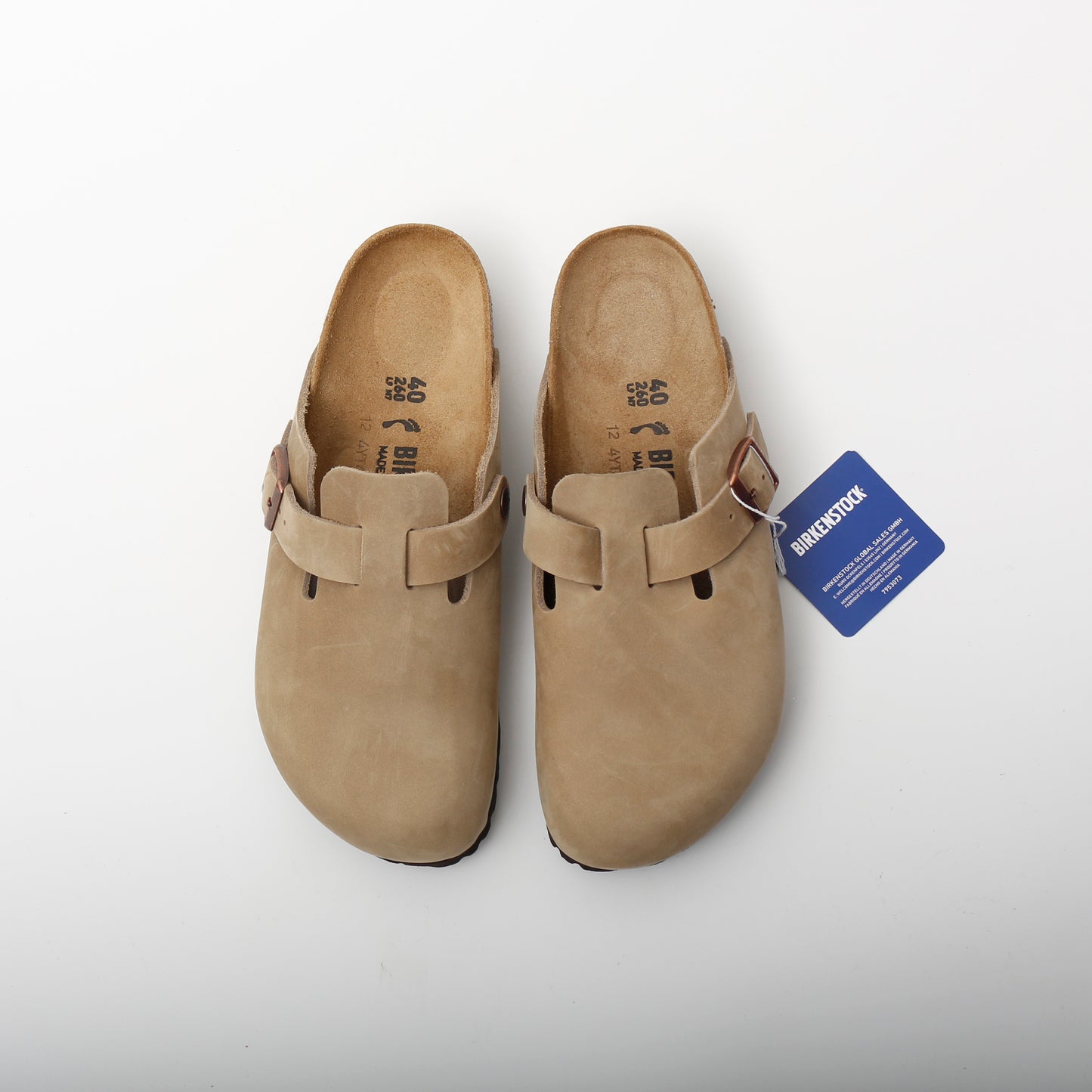 Birkenstock Boston Clogs, Tobacco Brown Leather