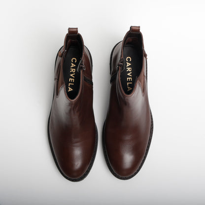 Carevla Companion Leather Ankle Boots, Brown