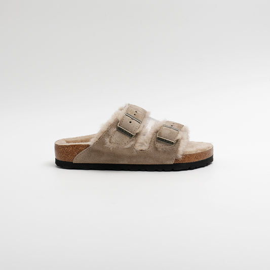 Birkenstock Arizona Shearling, Taupe Suede